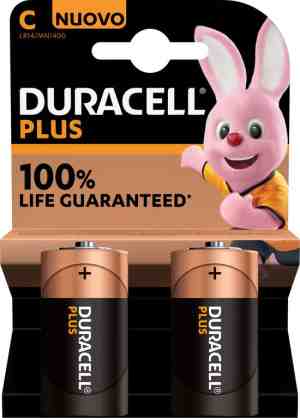 Foto: Duracell plus alkaline c batterijen   2 stuks
