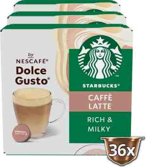 Foto: Starbucks by dolce gusto caff latte capsules 36 koffiecups voor koppen koffie