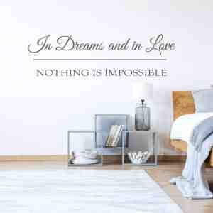 Foto: Muursticker nothing is impossible donkergrijs 160 x 45 cm engelse teksten slaapkamer alle muursticker4sale