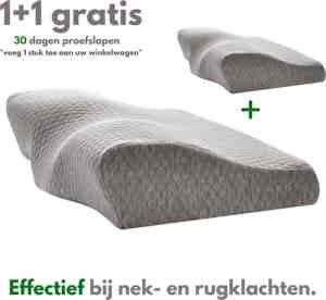 Foto: Ergocomfy original   hoofdkussen   ergonomisch   60x35cm   orthopedisch   traagschuim   nekklachten   tegen nek  en rugklachten