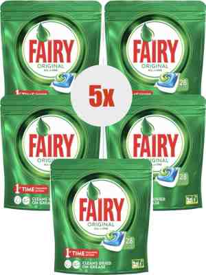 Foto: Dreft fairy 5 x 28 capsules original all in 1 vaatwasser vaatwasmiddel dishwasher p g