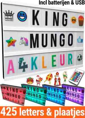 Foto: Lightbox a4 kleur 425 light box letters plaatjes sinterklaas kerst   incl batterijen afstandsbediening usb   king mungo