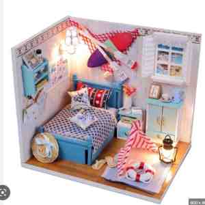 Foto: Miniatuurhuisje   bouwpakket   miniature huisje   diy dollhouse   brandons room