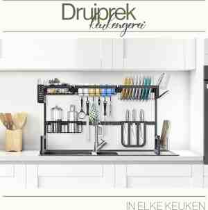 Foto: Corbeta keukenrek kruidenrek geordend druiprek compact keuken organizer 80 kilo draagvermogen keuken opslag roestvrijstaal opbergrek de bestseller 