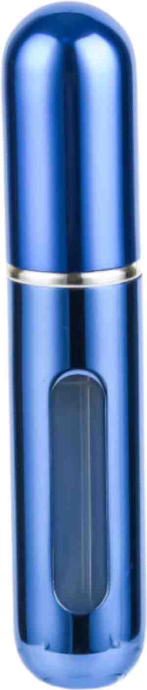 Foto: Mini parfum flesje navulbaar 5 ml reisflesje parfumverstuiver glanzend blauw
