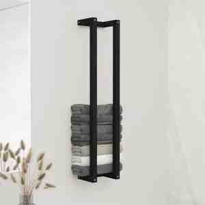 Foto: Furniture limited handdoekenrek 23x18x110 cm massief grenenhout zwart