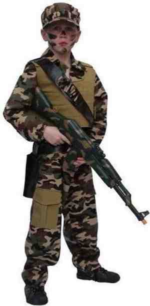 Foto: Faram party leger camouflage kostuum   voor kinderen 128
