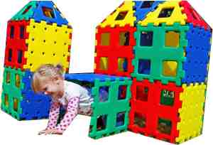 Foto: Polydron 24 delig set 2 speelgoed voor binnen en buiten lichtgewicht klikt makkelijk in elkaar kinderopvang basisscholen