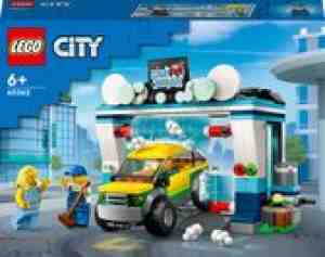 Foto: Lego city autowasserette set met speelgoed auto   60362