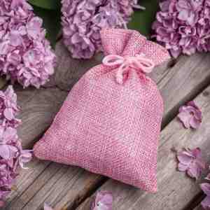 Foto: Decoratief jute zakjes zakken 100 naturel 6 x 8 cm 10 stuk roze cadeauzakjes opbergzakjes geschenkzakjes cadeau verpakking geurzakjes snoepzakjes lavendel