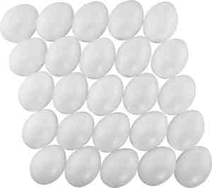 Foto: 25 x stuks witte hobby knutselen eieren van plastic 6 cm pasen decoraties zelf decoreren