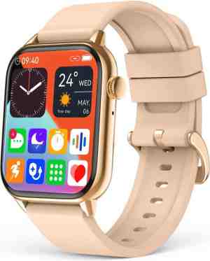 Foto: Samtech smartwatch   heren dames horloge met hd touchscreen   stappenteller calorie teller slaap meter geschikt voor samsung iphone apple ios android en meer   roze