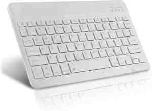 Foto: Mini bluetooth toetsenbord draadloos oplaadbaar   keyboard ondersteuning voor android ios windows voor telefoon tablet ipad samsung galaxy tab laptop computer   wit