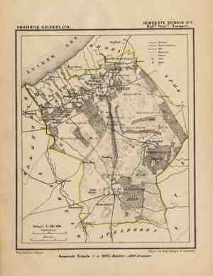 Foto: Historische kaart plattegrond van gemeente ermelo nunspeet 2 in gelderland uit 1867 door kuyper van kaartcadeau com