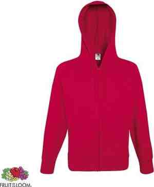 Foto: Fruit of the loom hoodie vest met rits lichtgewicht maat m kleur red