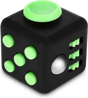 Foto: Fidget cube tegen stress groen toys stressbal speelgoed zwart