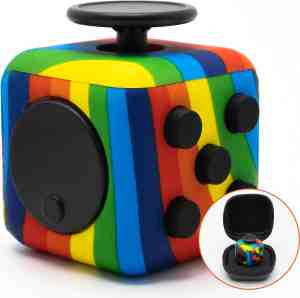 Foto: Fidget cube rainbow met beschermhoes toys speelgoed jongens meisjes montessori anti stress 4 jaar 5 6 7 8