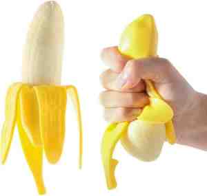 Foto: Premium kwaliteit knijpbal stressbal fidget slijmbal anti stress speelgoed fidget fruit banaan