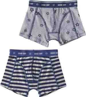 Foto: Little label   boxershorts 2 pack   big blue stripe stars stripe blue   maat  158164   bio katoen