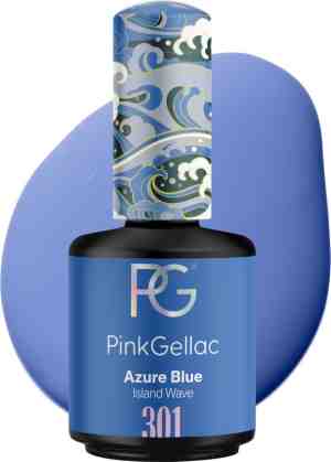 Foto: Pink gellac 301 azure blue gel lak 15 ml blauwe gellak nagellak gelnagels producten creamy finish
