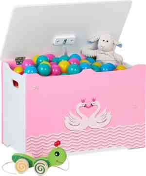 Foto: Relaxdays speelgoedkist   speelgoed opbergkist met deksel   grote speelgoedbox kinderkamer