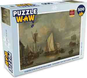 Foto: Puzzel schepen in de haven bij kalm weer schilderij van jan claesz rietschoof legpuzzel puzzel 500 stukjes