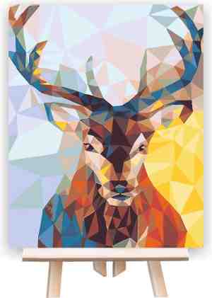 Foto: Schilderen op nummer volwassenen   do it yourself paintings   hert   cool deer   gewei   dieren   40x50 cm   canvas
