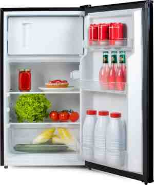 Foto: Primo pr145fr koelkast tafelmodel met vriesvak 80 liter inhoud zwart klasse e koelkast tafelmodel vrijstaand koelkast met vriezer