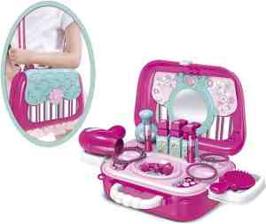 Foto: Speelgoed beautycase voor kinderen tachan draagbare kaptafel met accessoires roze