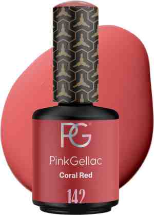 Foto: Pink gellac 142 coral red gellak 15 ml rode gel nagellak manicure voor gelnagels producten