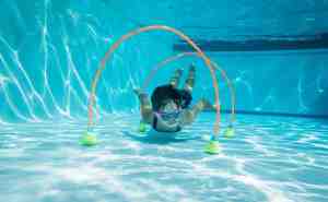Foto: Onderwaterspeelset voor kinderen set van 2 duikpoortjes om duiken te oefenen flexibele poortjes in het zwembad x duikpoort onderwater parcour