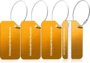 Foto: Bagagelabel kofferlabel aluminium kofferlabels bagagelabels voor koffers kofferlabel bagagelabel 4 stuks oranje