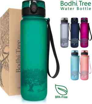 Foto: Bodhi tree waterfles 1 liter drinkfles volwassenen sport bidon water bottle l groen
