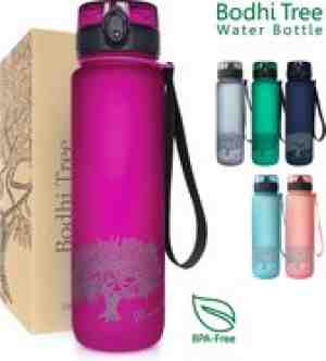 Foto: Bodhi tree drinkfles 1 liter   waterfles sportfles bpa vrij   yoga sport   water bottle 1liter   fuchsia