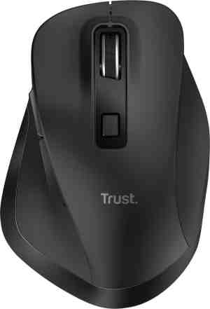 Foto: Trust fyda draadloze muis oplaadbaar ergonomisch zwart