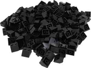 Foto: 100 bouwstenen 2x2 dakpan 45 graden zwart compatibel met lego classic keuze uit vele kleuren smallbricks
