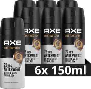 Foto: Axe dark temptation deodorant antitranspirant 6 x 150 ml voordeelverpakking