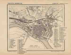 Foto: Historische kaart plattegrond van de stad arnhem in gelderland uit 1867 door kuyper van kaartcadeau com