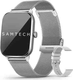 Foto: Samtech smartwatch ultra thin pro serie 5 dames heren sport horloge stappenteller calorie teller slaap meter hd ios android grijs zilver