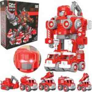 Foto: Njoy life   robot speelgoed   rood 5 in 1   robots   politie   brandweerauto   bouwpakket   speelfiguren sets   bouwsets   speelgoed auto   3 4 5 6 7 8 9 10 jaar