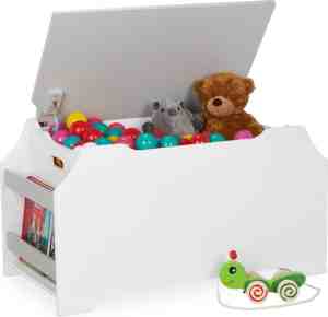 Foto: Relaxdays speelgoedkist met deksel   speelgoed opbergkist   grote speelgoedbox kinderkamer