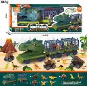 Foto: Kiddos dinosaurus vrachtwagen met kooi en dinos   dinosaurus speelgoed   large