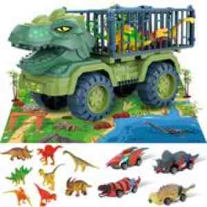 Foto: Kiddos dinosaurus vrachtwagen met kooi en dinos   dinosaurus speelgoed   medium