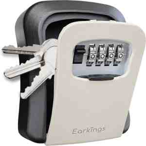 Foto: Sleutelkluis   sleutelkluisje met code voor buiten   sleutelkastje inclusief wandmontage   sleutelkluisje earkings kluisje met cijferslot grijs