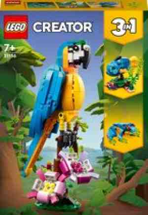 Foto: Lego creator 3in1 exotische papegaai   kikker   vis dieren speelgoed set voor kinderen   31136