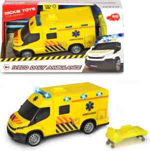 Foto: Dickie toys sos ambulance iveco nederlandse versie 18 cm licht geluid speelgoedvoertuig