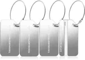 Foto: Bagagelabel kofferlabel aluminium kofferlabels bagagelabels voor koffers kofferlabel bagagelabel 4 stuks zilver